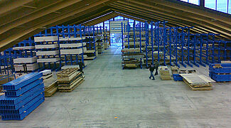 cantilever racking for the storage of chipboards