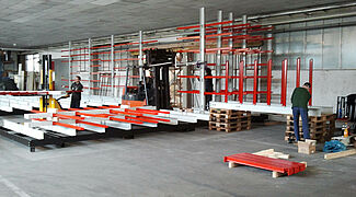 mobile cantilever racking, assembly period